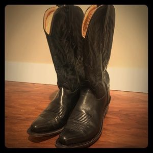 Old West Black Cowboy Boots